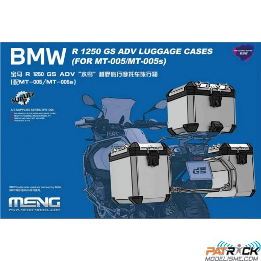 Valises et top case pré-peint silver pour 1/9e Meng Model BMW R 1250 GS ADV