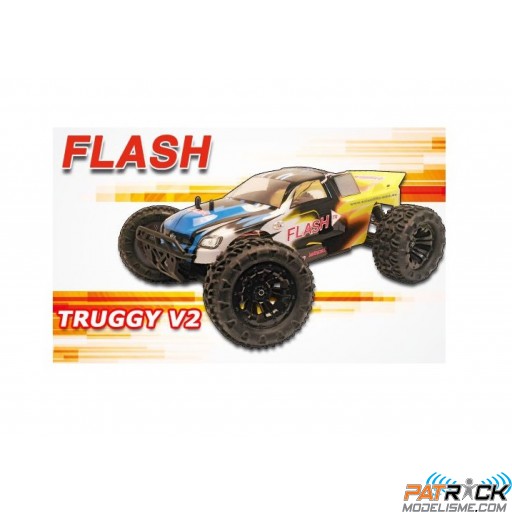 MHDPRO FLASH Truggy EP BLEU/JAUNE 1/10e - Prêt à rouler