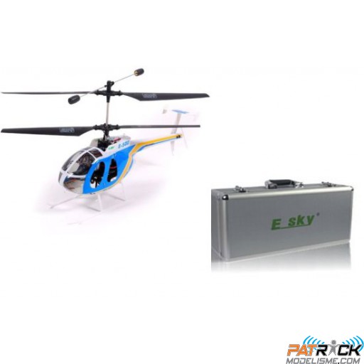Hélico E sky E500 FM Bleu en valise alu
