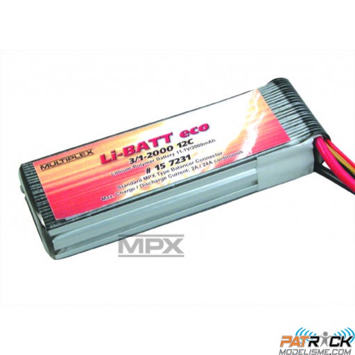 Accu LiPo li-batt eco 3S-2000 mAh 12c 11,1v