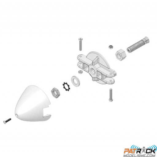 Cone d'hélice 39mm support pale axe 5mm Multiplex
