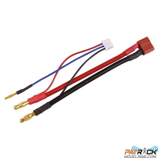 Câble Dean/T plug - Fiche OR 4mm avec fiche de balance JST-XH