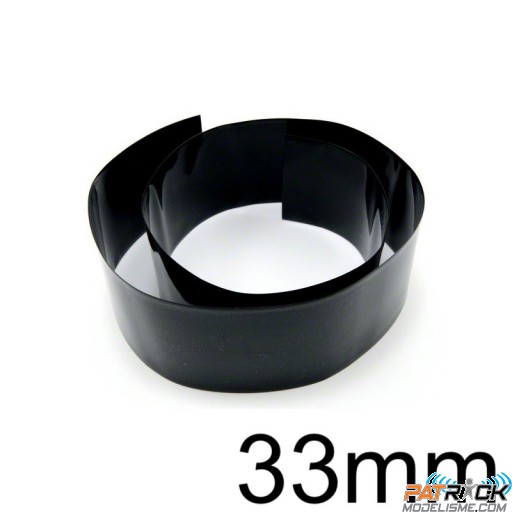 Gaine thermorétractable 33mm noire 1 Mètre