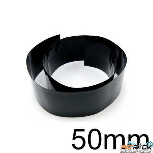 Gaine thermorétractable 50mm noire 1 Mètre