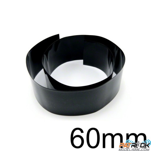 Gaine thermorétractable 60mm noire 1 Mètre