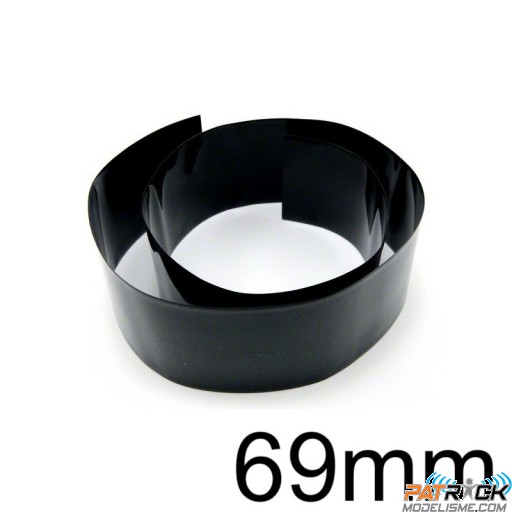 Gaine thermorétractable 69mm noire 1 Mètre