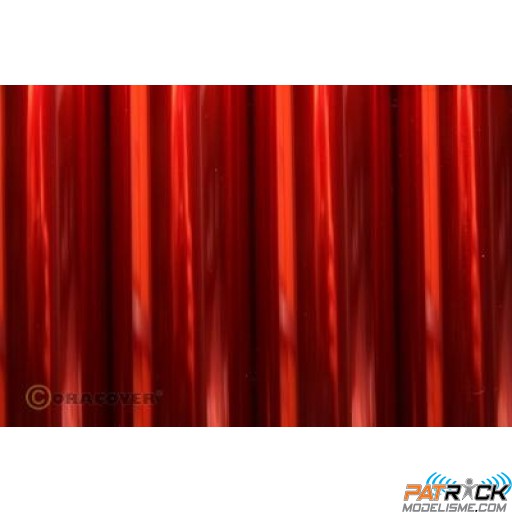 Film Oracover 0,6x2M couleurs transparentes rouge