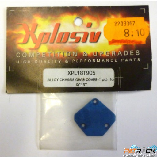 Alloy chassis gear cover ALU bleu – RC18T