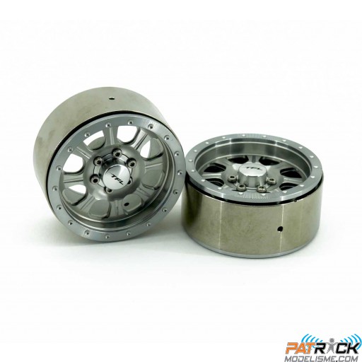 Jantes TFL 1.9" CNC 8 trous Silver 2pcs 1/10 Crawler