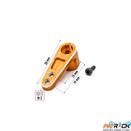 Palonnier de direction en alu 25T Orange 19mm 1/8e
