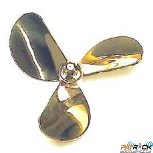 Hélice tripale laiton gauche 45mm M4 RIVABO