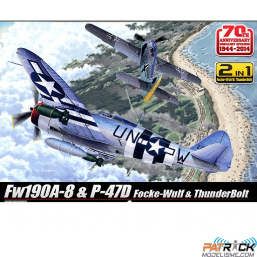 1/72e Academy D-DAY P-47 + FW190A-8 Combo