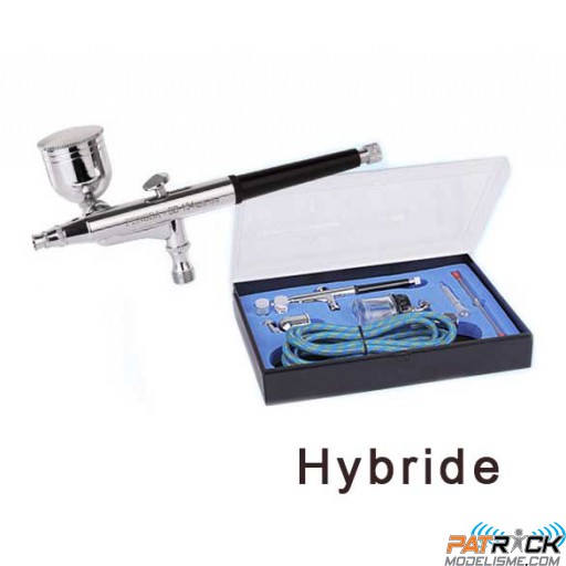 Aérographe double action hybride Gravité+Godet Fengda