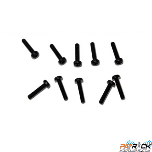 Vis nylon à têtes cylindriques noire M3x15 (10pcs)