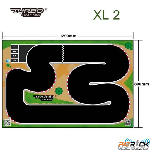 Turbo Racing Circuit XL2 (Design 2) pour Micro Rally (80x120 cm)