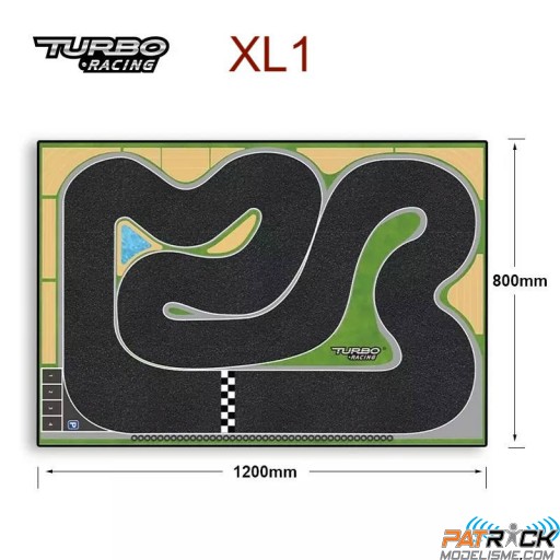 Turbo Racing Circuit XL1 (Design 1) pour Micro Rally (80x120 cm)