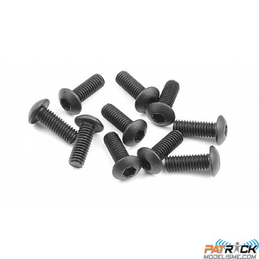 Vis noire BTR tête ronde 3x12mm 10 pièces