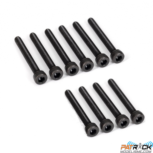 Vis noire BTR tête cylindrique 4x10mm 10 pièces