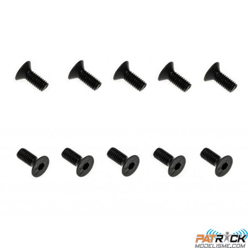 Vis noire BTR tête fraisée M4x8mm 10 pièces