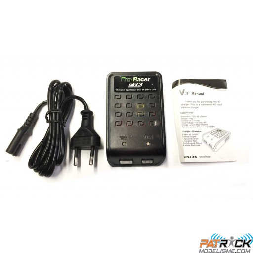 Chargeur Pro-racer PTK 220v LiPo/LiFe 2-3S 0,8A