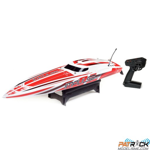 Proboat Impulse 32" Brushless Deep-V Smart Blanc/Rouge SUR-COMMANDE