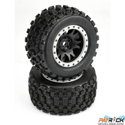Roues Proline 1/5 Badlands MX43 Pro-Loc Av/Ar X-MAXX MTD 24mm Noir/Gris Impulse (2)