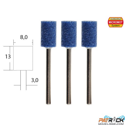 3 meules cylindriques 8mm Proxxon MICROMOT