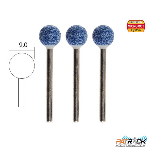 3 meules sphèriques 9mm Proxxon MICROMOT