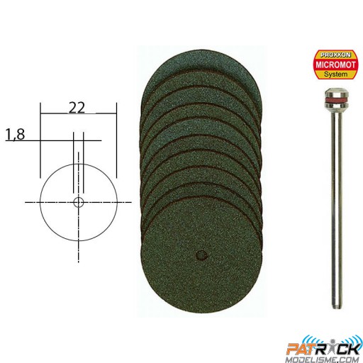 10 disques à tronçonner 22x0.7mm avec support Proxxon MICROMOT