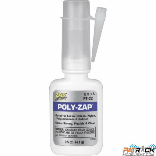 Colle pour maquette POLY-ZAP Lexan, caoutchouc, delrin, nylons et maquettes plastiques