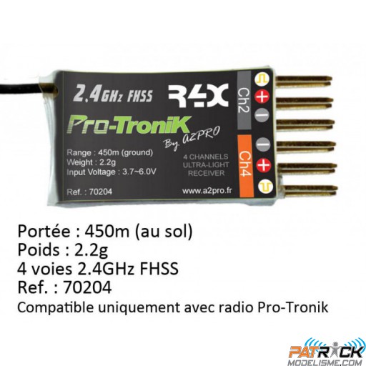 Récepteur Pro-Tronik R4X FHSS 2,4GHZ