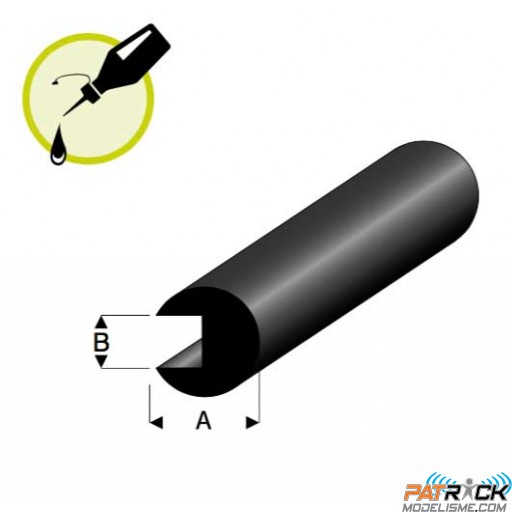 Liston caoutchouc rond ø2x0,5mm - Longueur 2m
