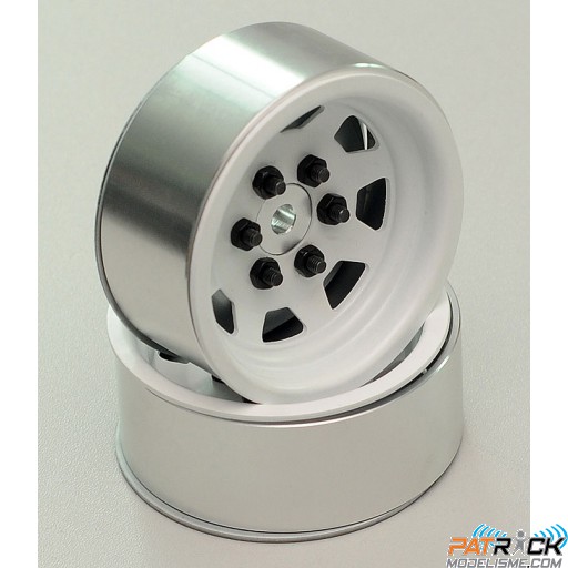 Jantes RC4wd OEM Steel 2.2 Stock Beadlock White Edition (2 paires) - 1/10 Crawlers