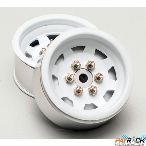 Jantes RC4wd OEM Steel 1.9 Stock Beadlock White Edition (2 paires) -1/10 Crawlers