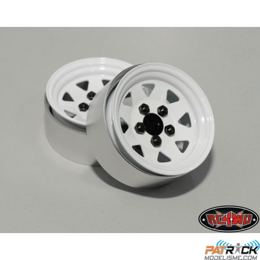 Jantes RC4wd lug wagon (5boulons) 1.9 Stamped Beadlock White Edition (4u) - 1/10 Crawlers