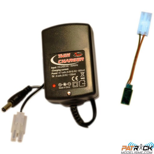 Chargeur Nimh-Nicd 220V 2 sorties 7.2V-8.4V/950mA - TX 9.6V/120mA
