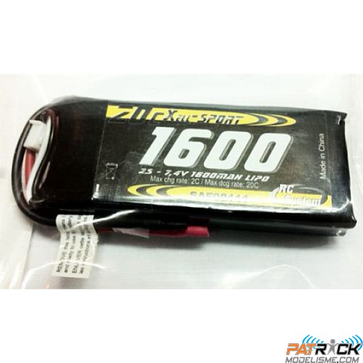 Batterie LiPo réception 7.4V 1600mAh CX 20C HP