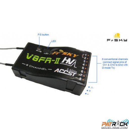 Récepteur FrSky V8FR-II-HV 8 voies ACCST 2.4 GHZ