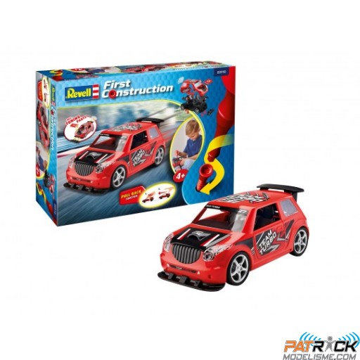 1/20e Revell Voiture de course avec moteur à friction Rallye Car, rouge kit junior