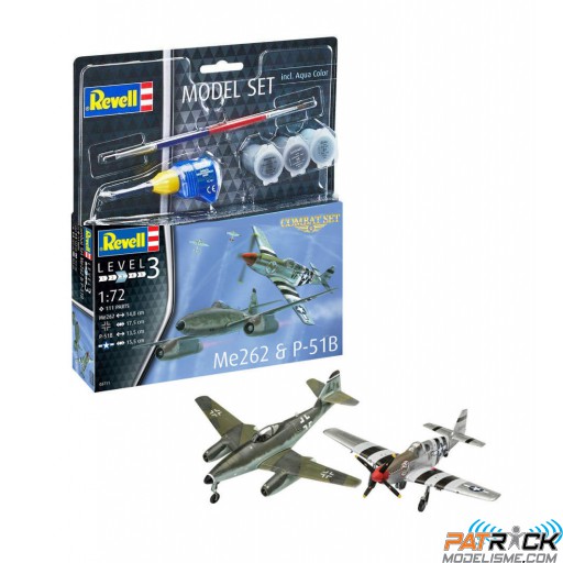 1/72e Revell Model set Combat Messerschmitt Me262 & P-51B Mustang