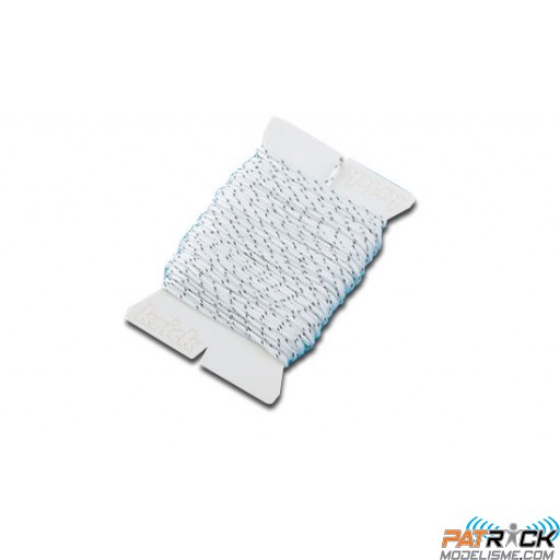 Fil de gréement blanc strié noir diamètre 1mmx10m