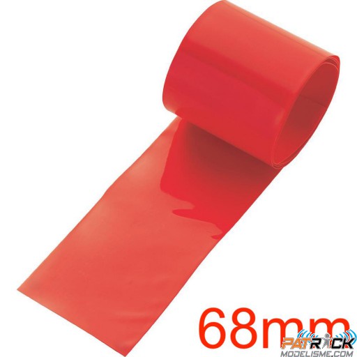Gaine Thermorétractable 68mm rouge 50cm