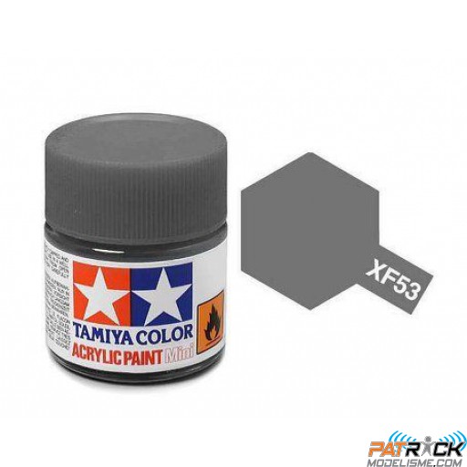 Pot de peinture acrylique Tamiya XF-53 Gris Neutre mat 10ml