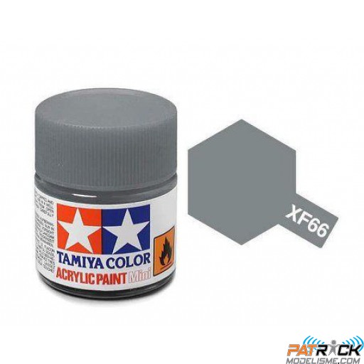 Pot de peinture acrylique Tamiya XF-66 Gris Clair mat 10ml
