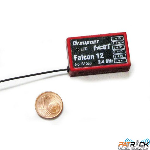 Récepteur Gyro Graupner FALCON 12, 6 voies HOTT