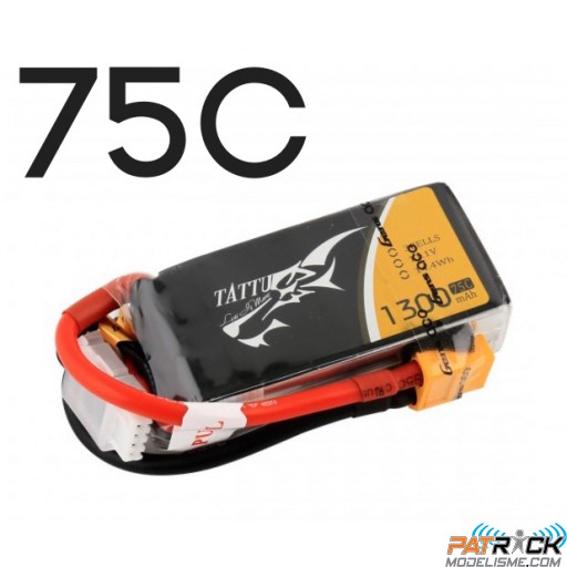 Accu LiPo Tattu 1300mAh 3S 11,1V 75C XT60 Racing series victory