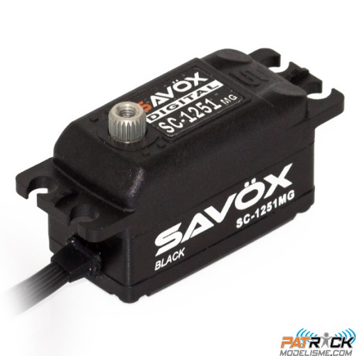 Servo Savöx SC-1251MG BLACK Taille basse 9kg-0.09s/Titane/ALU