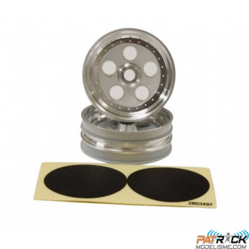 Jantes avant satin chrome Kyosho Tomahawk