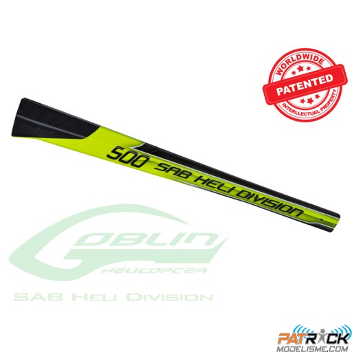 Tube de queue carbone jaune et noir - Goblin 500