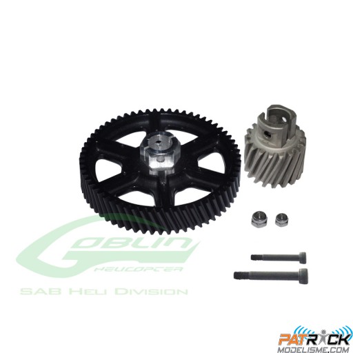 Couronne principale renforcée et pignon moteur - Goblin 500
